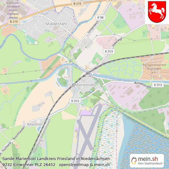 Sande Mariensiel  Lageplan